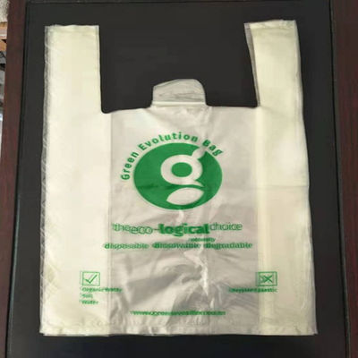 Le sac soluble dans l'eau qui respecte l'environnement de T-shirt de sac à provisions de l'aperçu gratuit PVA a adapté aux besoins du client