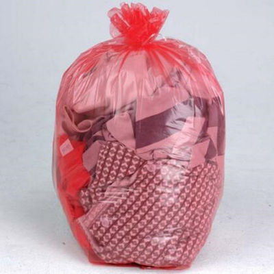 La blanchisserie soluble dans l'eau en plastique jetable rouge met en sac pour médical/hôpital